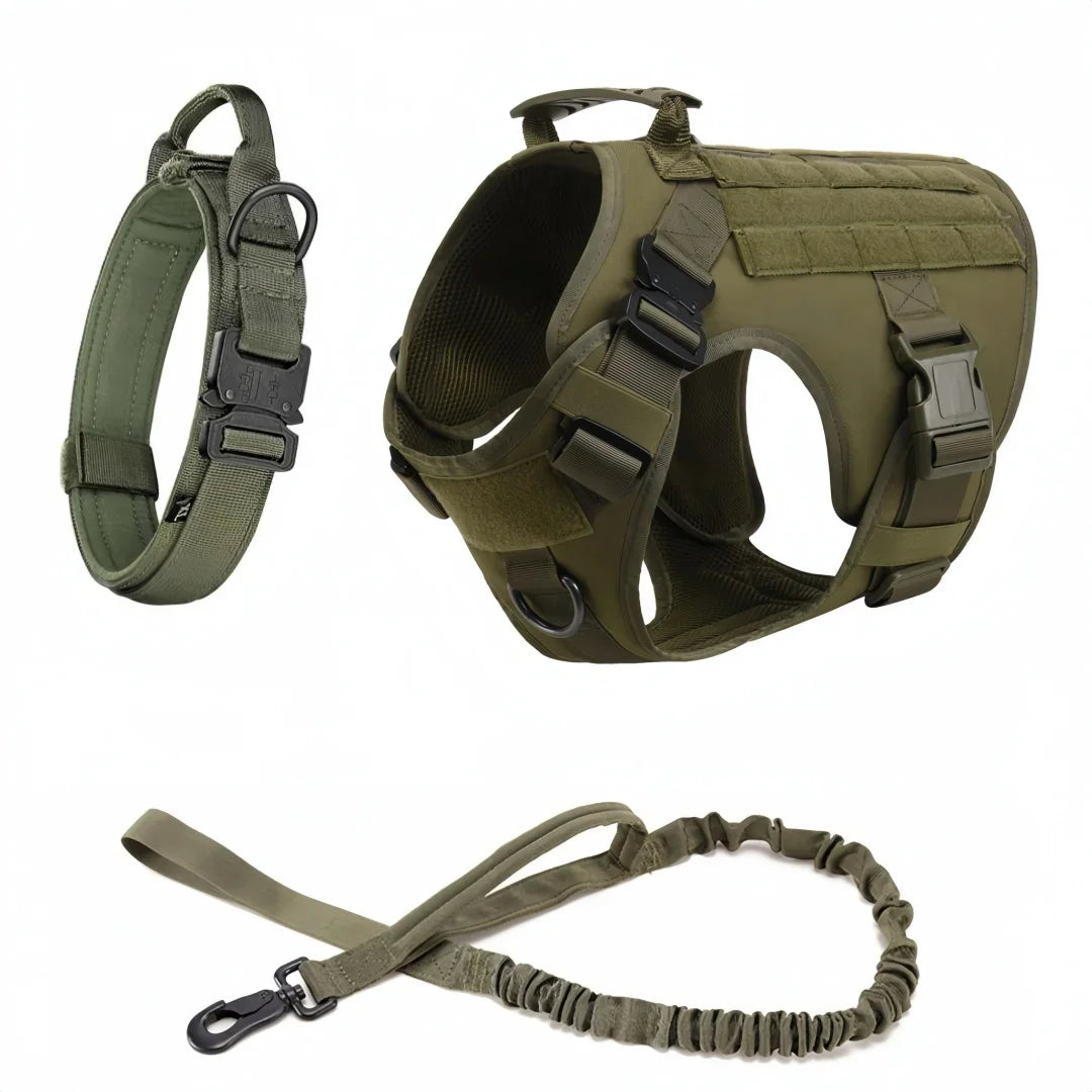 Large Dog Harness And Leash Set Pet German Shepherd Malinois Training Walking Vest Dog Harness And Collar Set For All Breeds Dog