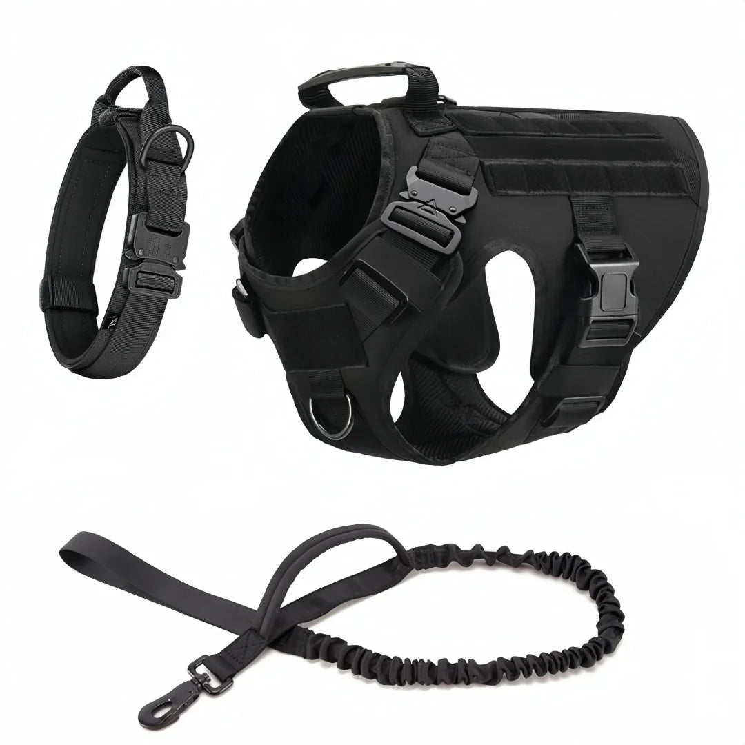 Large Dog Harness And Leash Set Pet German Shepherd Malinois Training Walking Vest Dog Harness And Collar Set For All Breeds Dog