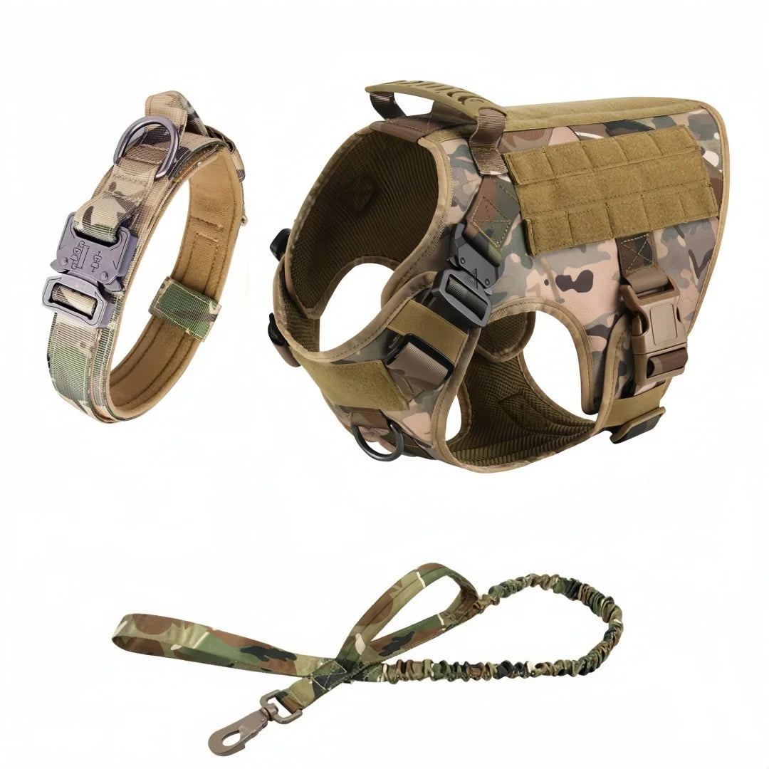 Large Dog Harness And Leash Set Pet German Shepherd Malinois Training Walking Vest Dog Harness And Collar Set For All Breeds Dog